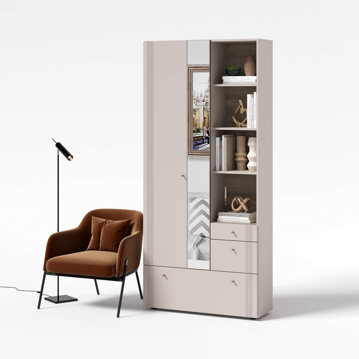 Вешалка с зеркалом Одетта (ВШ1) в Железногорске - mebel154.com