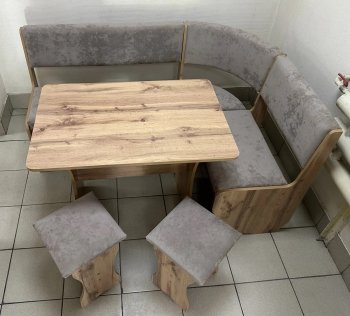 Кухонный уголок Миссия V велюр (дуб вотан) в Железногорске - mebel154.com