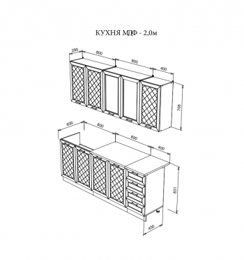 Кухня Агава 2м в Железногорске - mebel154.com