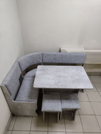 Кухонный уголок Миссия V велюр (цемент) в Железногорске - mebel154.com