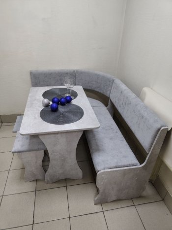 Кухонный уголок Миссия V велюр (цемент) в Железногорске - mebel154.com