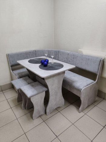 Кухонный уголок Миссия V велюр (цемент) в Железногорске - mebel154.com