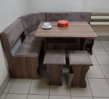 Кухонный уголок Миссия  V велюр(коричневый) в Железногорске - mebel154.com