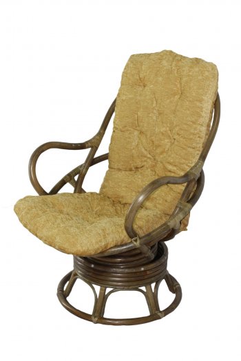 Кресло-качалка Swivel Rocker (Ротанг №6, ткань Mulan 152) в Железногорске - mebel154.com